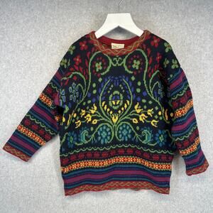 Laura Ashley Mother & Child Kids Girls Size 6-7 Years Multi Floral Wool Blend